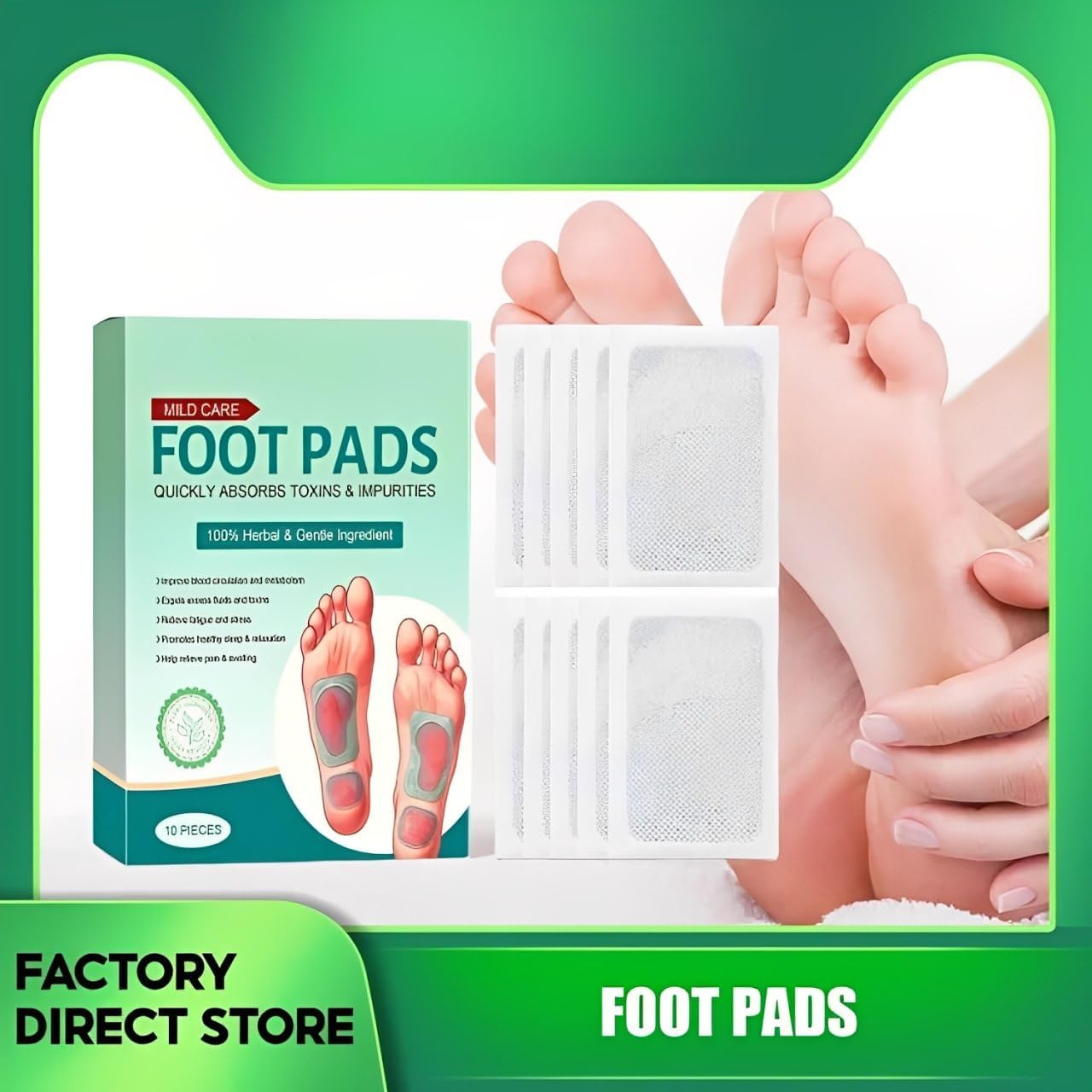 Foot patch (pack of 2) Herbal And Gentle Ingredient Detox Foot Pads, Natural Ingredients for Sleep Aid, Pain Relief, Toxin Removal with Bamboo Vinegar