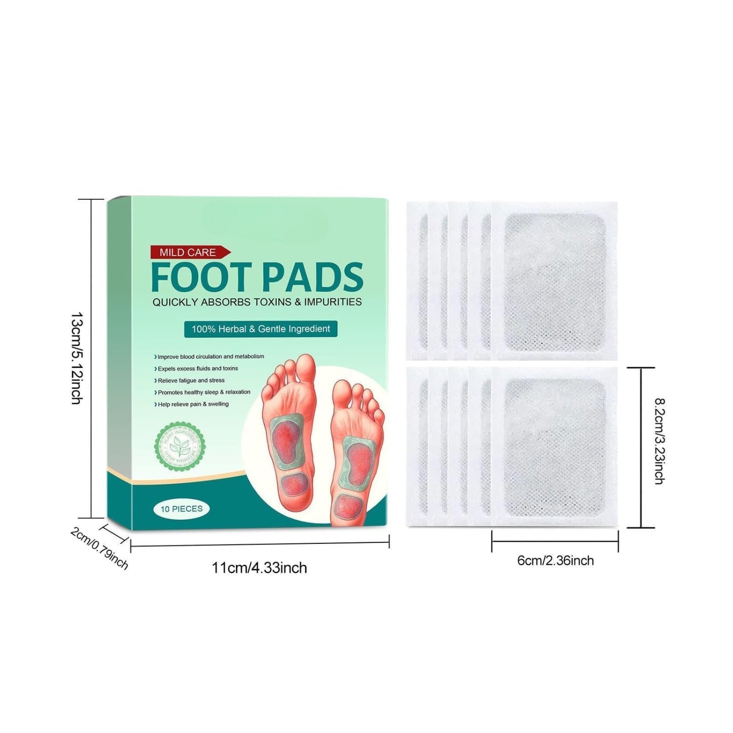 Foot patch (pack of 2) Herbal And Gentle Ingredient Detox Foot Pads, Natural Ingredients for Sleep Aid, Pain Relief, Toxin Removal with Bamboo Vinegar