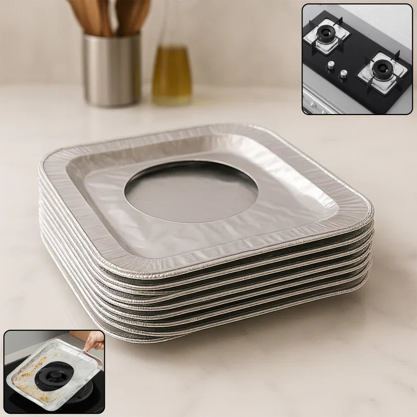 Aluminum Gas Stove Burner Protector Covers (2 Pc / 23x23 cm)