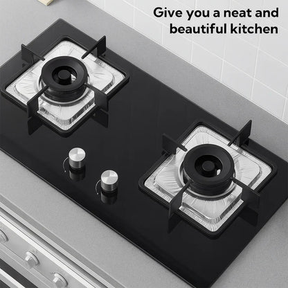 Aluminum Gas Stove Burner Protector Covers (2 Pc / 23x23 cm)