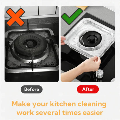 Aluminum Gas Stove Burner Protector Covers (2 Pc / 23x23 cm)